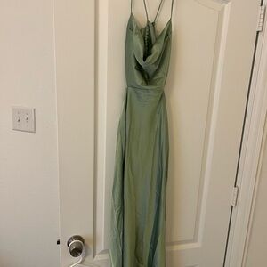 PAIGE Sage Green Backless Dress